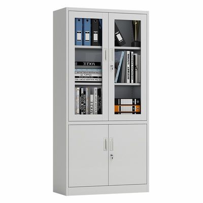 Wodoodporna biblioteka Dwupoziomowa szklana metalowa szafka do przechowywania